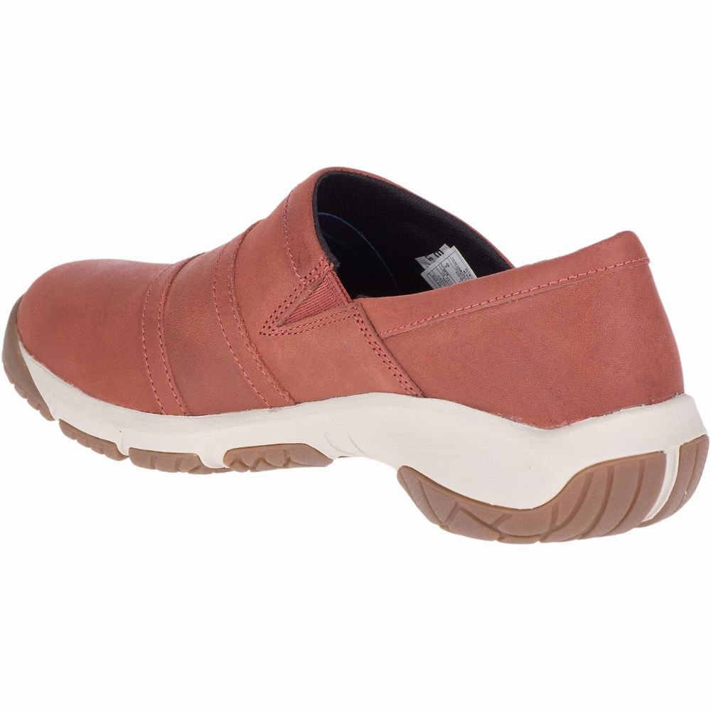Merrell Nuevos Modelos Merrell Encore Moc 4 Leather Tenis Slip On Para Mujer Rojos